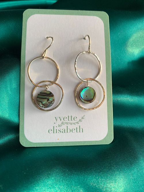 Abalone Shell Double Hoops