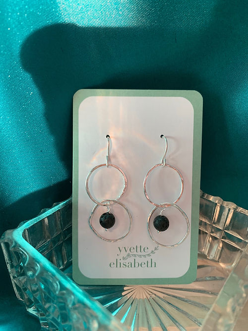 Lava Bead Double Hoops